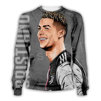 Tessffel Cristiano Ronaldo Atleta de Fitness Deportista Hombres/Mujeres NewFashion Streetwear 3DPrint Zip/Sudaderas/Sudadera/Chaqueta de N-7