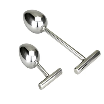 Tipo pesado de acero inoxidable sólido de largo mango de metal plug anal 2 tamaño de elegir expansión dilatador anal butt plugs juguetes sexuales buttplug