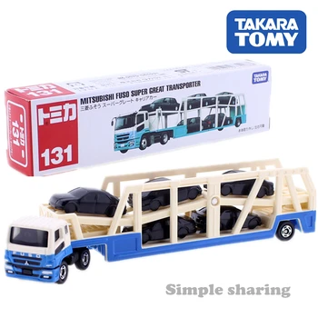 TOMICA Tipo Largo NO. 131 MITSUBISHI FUSO SUPER GRAN Camión TRANSPORTADOR de TAKARA TOMY Diecast Metal Coche De Juguete Modelo de Vehículo