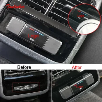 Tonlinker Interior del Reposabrazos USB Cubierta de la etiqueta Engomada Para Volkswagen Jetta MK7 2019-18 estilo de Coche 1 pcs Plástico ABS Caso de la Cubierta de la etiqueta Engomada