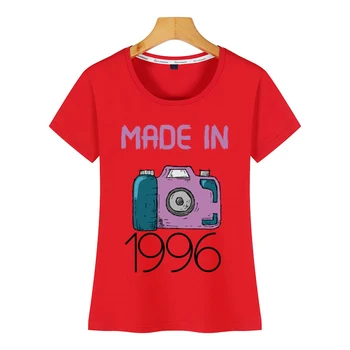 Tops Camiseta de las Mujeres de 1996 Ajuste Inscripciones de Algodón Mujeres Camiseta