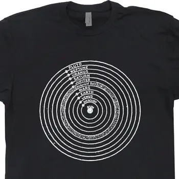 Tops Fresco Camiseta Del Sistema Solar Camiseta Del Universo Fanático De La Ciencia Plutón De Camisetas De Júpiter Saturno O-Cuello De La Camiseta Homme