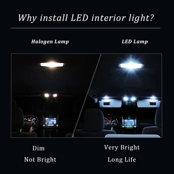 TPKE 12X LED de luz Blanca en el Interior del Paquete Kit Para-2019 Infiniti Q50 Q60 Q70 Cúpula Mapa de la Cúpula del Tronco de Licencia de la Luz de la Placa