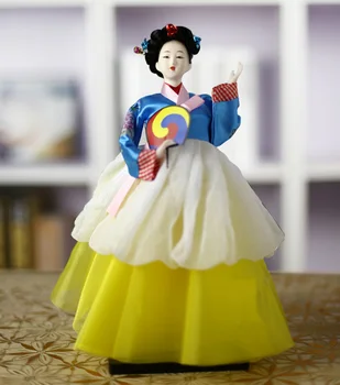 Tradicional coreano de la Resina de la Muñeca de 30 CM Exquisita Hanbok Muñecas Para la Decoración del Hogar de corea Popular Muñeca Estatuilla Muñecas de Artesanía ZL234