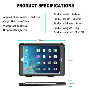 Transparente funda Impermeable Para iPad 10.2 pulgadas 2019 7 de Real Bajo el Agua a Prueba de Caso para el iPad 10 2 Cubierta Protectora a prueba de Golpes