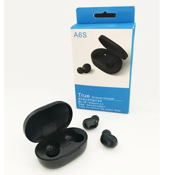 TWS A6S más barato En la Oreja los Auriculares Inalámbricos bluetooth auriculares De xiaomi auriculares con micrófono de alta definición de sonido de 2000mah de carga de la caja