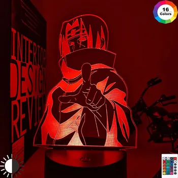 Uchiha Regalo de Noche de Luz Anime Naruto Uzumaki 3D Lámpara USB Led de Equipo 7 Sasuke Kakashi Niños Dormitorio lámpara de noche Itachi Regalo de Navidad