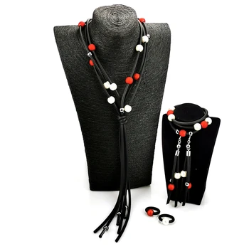 UKEBAY Nuevo hecho a Mano de Goma sistema de la Joyería de la Perla del Collar de las Mujeres Pulsera de la Perla Conjuntos de Anillo de la Gota de los Pendientes de la Joyería de la Boda Establece Regalos