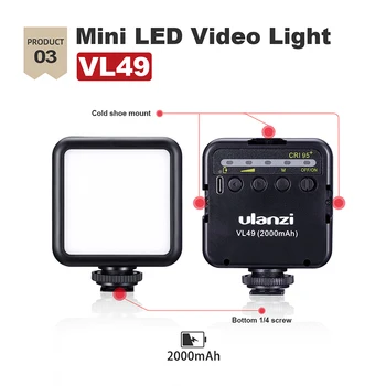 ULANZI Vlog Living Stream Kit de Registro de Micrófono de teléfono Inteligente de Vídeo Aparejo de Agarre de la Mano Mini Luz LED Kit de Teléfono Móvil de la Cinematografía Kit