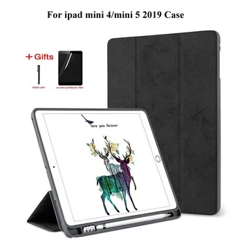 Ultra-delgada Retro Caso para el Nuevo iPad mini de 5 ipad mini 5 de 7.9 pulgadas 2019 Funda Con Lápiz cubierta del soporte para el ipad mini 4+regalos