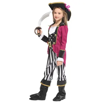 Umorden Disfraces de Halloween para Niñas Adolescentes Cráneo Traje de Pirata Rojo de la Rosa Traje de Fiesta de Carnaval Vestido de la Muchacha de los Niños