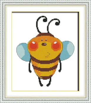 Un encantador de abejas de punto de cruz kit de aida 14ct 11ct contar impreso en lienzo de puntadas de bordado DIY hechos a mano de costura