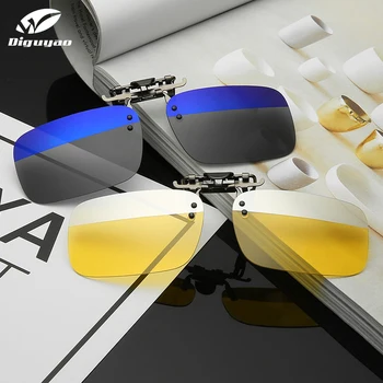 Unisex de Pesca Anti-UV Gafas Polarizadas en dos tonos Visión Clips Fácil de Clip en las Gafas de sol de las Mujeres de un Tirón-para arriba de la Lente Lentes de manejo Macho