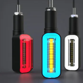 Universal de la Motocicleta de 12 LED de Señal de Giro, Luces de Señales DRL Agua que Fluye Flasher 2 en 1 luz Intermitente Lámpara de Cola