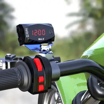 Universal de la Motocicleta Reloj Electrónico IP67 Impermeable a prueba de Polvo LED de la Pantalla del Reloj Termómetro Indicador Medidor de Panel