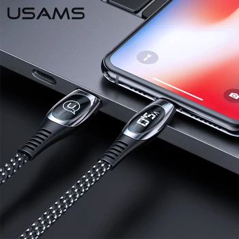 USAMS Cable Lightning Para iphone cable de 11 max pro Xs Xr X 8 7 6 plus, ipad air mini 4 Rápido Cable de Carga USB Tipo C Cable de Datos