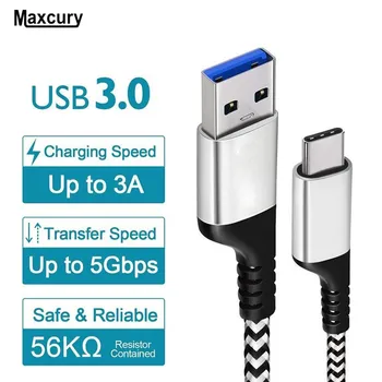 USB 3.0 de Tipo C Cable de Carga Rápida 3A Trenzado USB C Cable de 5 gbps de Transferencia de Datos para Samsung Note9 10 S10 20 para Xiaomi Redmi