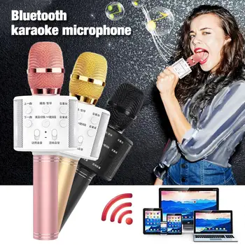 USB Mini Karaoke Micrófono Inalámbrico de Bluetooth de Karaoke Portátil de Altavoces de Casa KTV Jugador de Micrófono Profesional de Karaoke WS-858