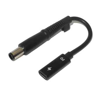 USB Tipo C EP Adaptador de Alimentación del Convertidor de Enchufe de CC Conector de Cable de Cable de 7.4x5.0 mm con conector de Pines para el Cargador del ordenador Portátil de Hp