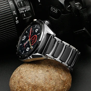 UTAI C08 Cerámica correa entre el acero inoxidable de 20 mm 22 mm de la banda de reloj de la correa para Huawei watch GT2 /watch 2pro/reloj galaxy