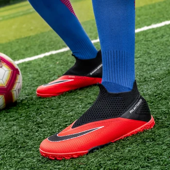 Venta caliente de Fútbol de Interior para Hombre Zapatos de Gran Tamaño de Césped(TF) de los Hombres calcetines de Fútbol Botas Transpirable Niños Botas de Fútbol de la Marca de Zapatos de Fútbol