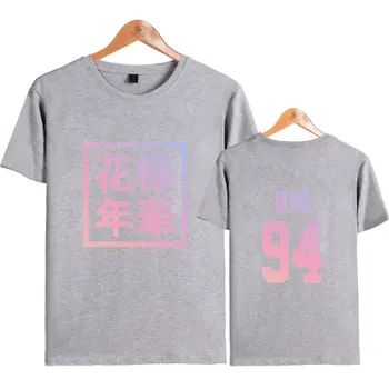 Venta caliente Kpop camiseta de bangtan boys Negro Color Gris de Manga Corta T-shirt de Algodón Eternamente Jóvenes Mujeres T Camisetas Popular de Camisetas de la
