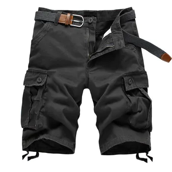 Verano de 2020 Hombres Militares de pantalones Cortos Sueltos Multi-bolsillo de los Hombres de Algodón de la Tarjeta de Negro los Hombres Táctico pantalones cortos pantalones Cortos de 29-44 Sin Cinturón