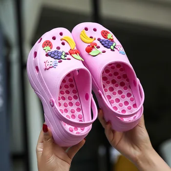 Verano de las Mujeres de los Zuecos de secado Rápido Cuñas Jardín Zapatos Sandalias de Playa Antideslizante Casa Zapatillas de Suela Gruesa Mayor Flip Flops para Mujer