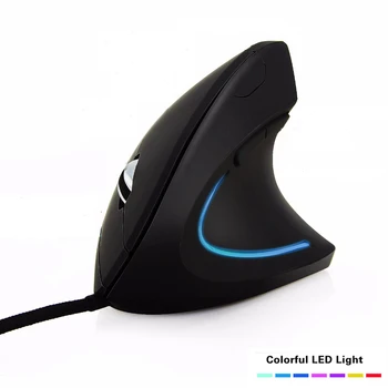 Vertical Gaming Mouse Óptico Ergonómico con Cable Equipo de Juego de Ratones 3200 DPI 6 Botones de Luz LED de la PC Gamer Oficina de Ratones Para el ordenador Portátil