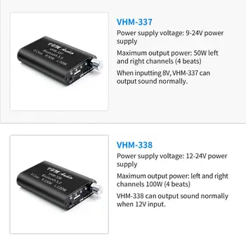 VHM337 TPA3116 50WX2 Bluetooth Mini 5.0 VHM338 Inalámbrica de Potencia de Audio de un Amplificador Digital de la Junta de Stereo Amp DC 9V-24V