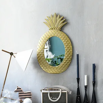 Vintage piña patrón geométrico de oro de la decoración de la pared del espejo del dormitorio espejo de tocador modelo de la ventana de la decoración de la piña florero