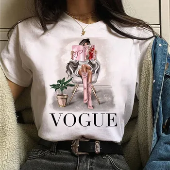 Vogue Camiseta de las Mujeres de la Moda Camiseta de Mujer Harajuku Ulzzang Camiseta de Verano Tops Camisa de 90 Niñas T-shirt Camiseta Camisetas Nuevas