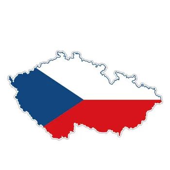 Volkrays de la Personalidad de la etiqueta Engomada del Coche de la República checa Mapa de la Bandera de Accesorios Reflectante Impermeable de la Cubierta de Arañazos Calcomanía de Vinilo,7 cm*13 cm