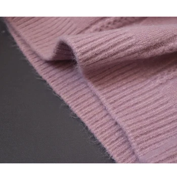 Werynica suéter de las mujeres 2019 Moda Cashmere Mezclado Suéter de Punto de Alta Calidad de las Mujeres Tops Otoño Invierno Jerséis de Cuello alto