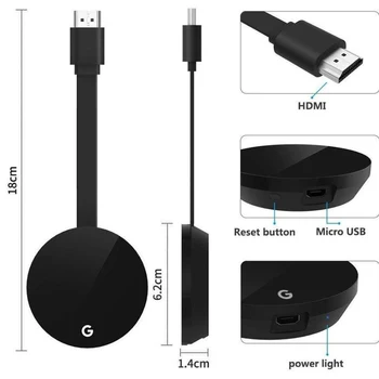 Wireless HDMI Dongle TV Stick 2.4 G 5G 1080P Wifi G7S Pantalla del receptor de Google Chromecast 2 3 Anycast Miracast Para Ios, Android
