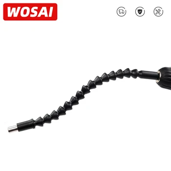 WOSAI 290mm Electrónica Taladro Black Eje Flexible Bits Extensión de Bits Titular Conectar Enlace