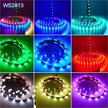 WS2813 RGB Led Luz de Tira Doble de la Señal Individualmente Direccionables 1m 5m 30 60 144 LEDs WS2812B Actualizado WS2815 de la lámpara de la cinta de dc 5v 12V