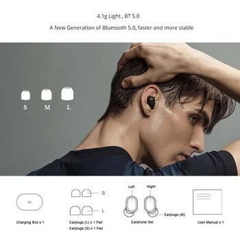 Xiaomi Redmi Airdots 2 TWS Mi Verdadero Bluetooth Inalámbrico de Auriculares Estéreo Bass Bluetooth 5.0 Con Micrófono de manos libres de Auriculares de Control AI