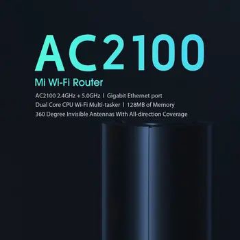 Xiaomi Router AC2100 Ethernet del Gigabit del Puerto Dual de Frecuencia Wifi 2.4 G 5G 5 Cobertura Completa de Doble Núcleo de Cpu Remota de Juego