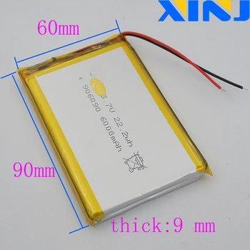 XINJ 3.7 V 6000mAh Li batería de polímero de litio lipo de células 906090 GPS Para la PSP PS5 GPS ipod ALMOHADILLA de MEDIADOS de DVD Portátil del banco del Poder de la Tableta de la PC