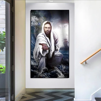 XINQI Personaje Clásico de la Pintura en tela, Jesús Dios Cartel Y se Imprime en El Arte de Pared de Fotos Para la Sala de estar Decoración de Pasillo