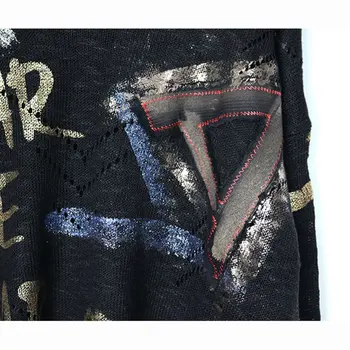 XITAO Carta para el Bronceado, Delgado Suéter de las Mujeres Ropa De 2016 Moda Suelta Más el Tamaño de Jersey Suéter de Punto Superior de Otoño en Nueva WLD2493