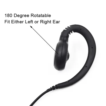 XQF FBI Giratorio gancho de auricular Auricular Auricular PTT para Motorola EP450 Radio Walkie Talkie EP350 GP3688 CP180 XTN446 Radio Portátil