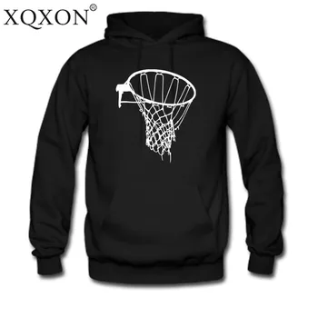 XQXON el Otoño y el invierno de Alta calidad de los hombres sudaderas con capucha de la sudadera de jugador de baloncesto de la Cesta net patrón de diseño H9