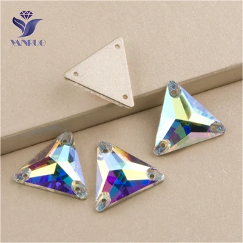 YANRUO Superior 3270 Triángulo de Cristal AB Coser En Piedra, Vidrio Imitación de diamantes de Aplicación Para el Pelo de la Ropa de Coser en la Ropa