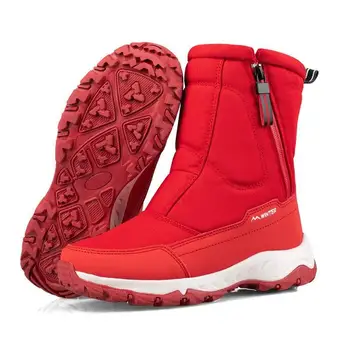 YEELOCA Mujeres Snowboots de las Mujeres Zapatos de Invierno Par de Botas para la Nieve Botas de Tobillo de la Lona de la Felpa Botas de Cremallera Plataforma de Botas de Botas Mujer