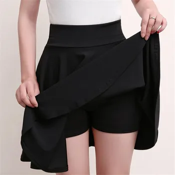 YGYEEG Verano Estilo de corea Versión Faldas Safty Mini Falda de las Mujeres de Primavera Y Verano Alta de la Cintura Plisada Todos Coinciden con Falda Corta