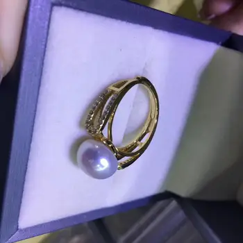 YIKALAISI de la Plata Esterlina 925 de la Joyería de la Perla anillos de 2019 Fina Perla Natural de la joyería de 8-9m m, anillos Para Mujer mayorista