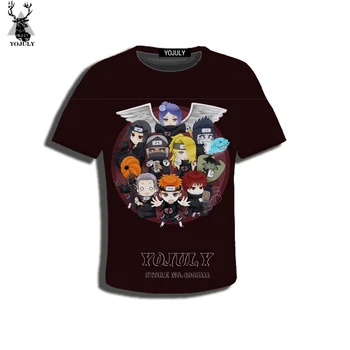 YOJULY la Impresión 3D Chico Anime Naruto Sakura Akatsuki Jiraiya Sai Niños Camiseta de Verano de la camiseta de Chico Chica Tops Streetwear C81