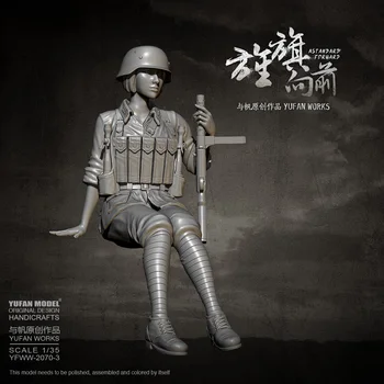 YUFAN MODELO 1/35 de la Resina de la figura de los kits de Mujeres soldado auto-ensambladas YFWW-2070-3